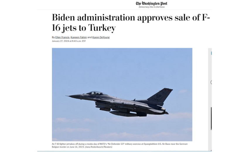 ABD'den 20 ay sonra gelen Türkiye'ye F-16 onayı dünya basınında