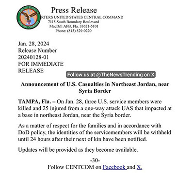 Ürdün'de Amerikan üssü vuruldu! 3 asker öldü, ABD misillemeye hazırlanıyor