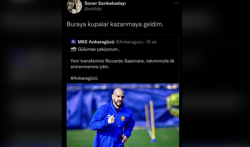 Ankaragücü'nün yeni transferi gündem oldu: Soner Sarıkabadayı şaşkınlığı sürüyor