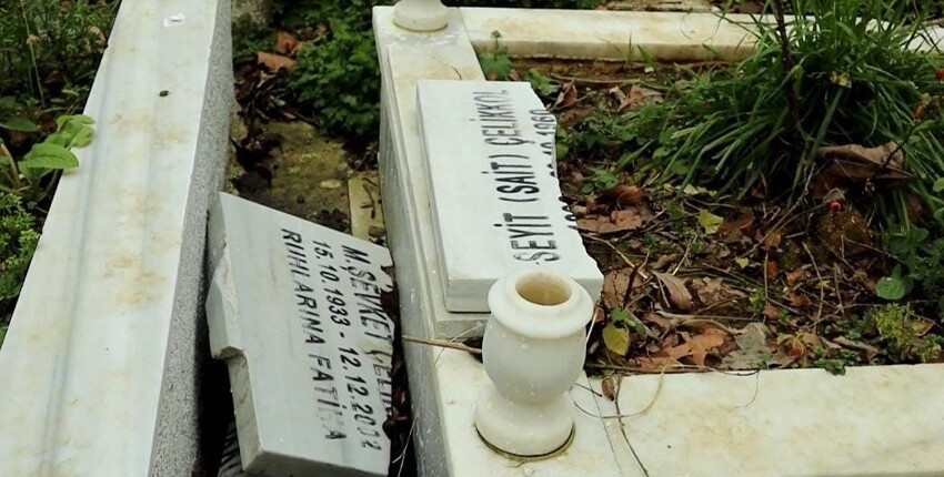 İsyan ettiren uygulama! İBB'nin ağaç budama çalışmasında mezarlar zarar gördü