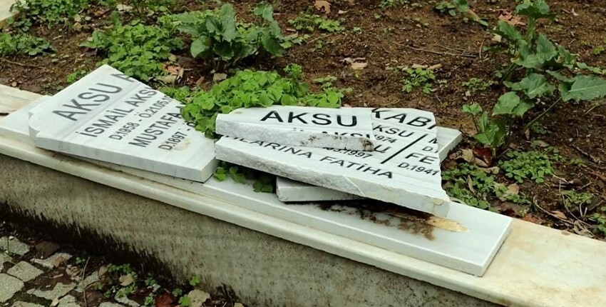 İsyan ettiren uygulama! İBB'nin ağaç budama çalışmasında mezarlar zarar gördü