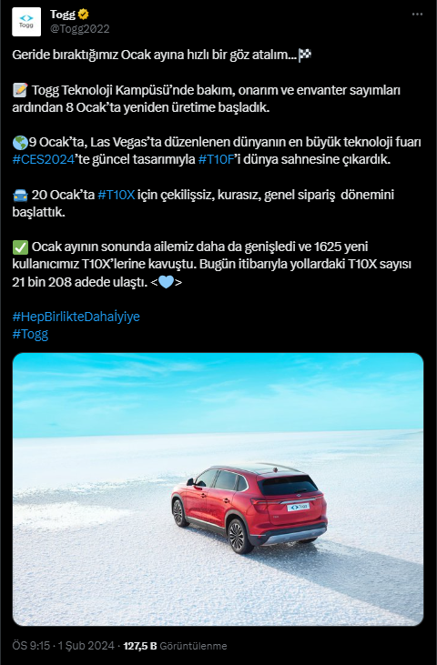 Togg T10X teslimatlarında büyük düşüş! Nedeni belli oldu