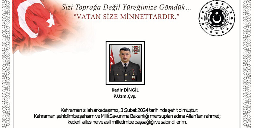 Kuzey Irak'tan acı haber! 1 askerimiz şehit oldu