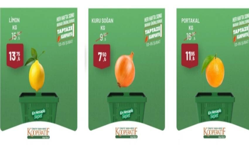 Tarım Kredi’de kahvaltı ve sebze ürünlerinde fiyat yarı yarıya düştü! Sadece 5 gün sürecek, 4-9 Şubat 2024 indirimli ürünler kataloğu Tarım Kredi’de kahvaltı ve sebze ürünlerinde fiyat yarı yarıya düştü! Sadece 5 gün sürecek, 4-9 Şubat 2024 indirimli ürünler kataloğu