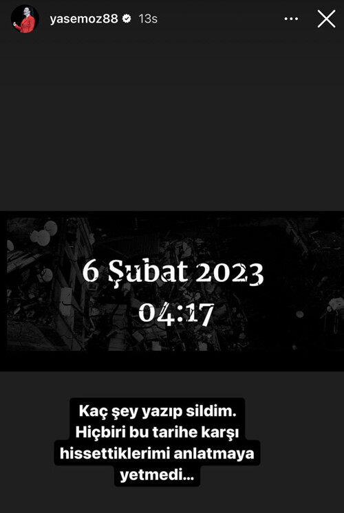 Depremin 1. yıl dönümünde ünlülerden duygu yüklü paylaşımlar: ‘O sabahtayız hâlâ, aynı kederde, aynı günde kalakaldık öyle’ Depremin 1. yıl dönümünde ünlülerden duygu yüklü paylaşımlar: ‘O sabahtayız hâlâ, aynı kederde, aynı günde kalakaldık öyle’