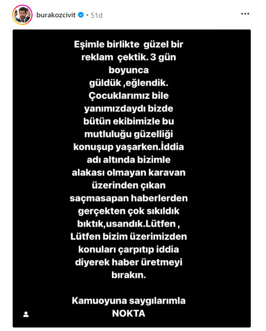 Burak Özçivit’ten Fahriye Evcen’in sette karavan krizi çıkardığı iddialarına sert cevap Burak Özçivit’ten Fahriye Evcen’in sette karavan krizi çıkardığı iddialarına sert cevap