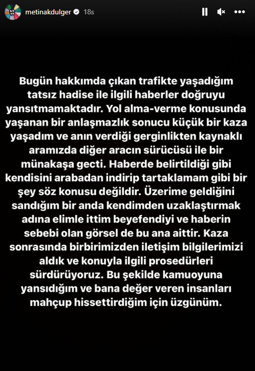 Metin Akdülger trafikte tartıştığı kişiyi 'tartakladı' iddialarına cevap verdi Metin Akdülger trafikte tartıştığı kişiyi 'tartakladı' iddialarına cevap verdi