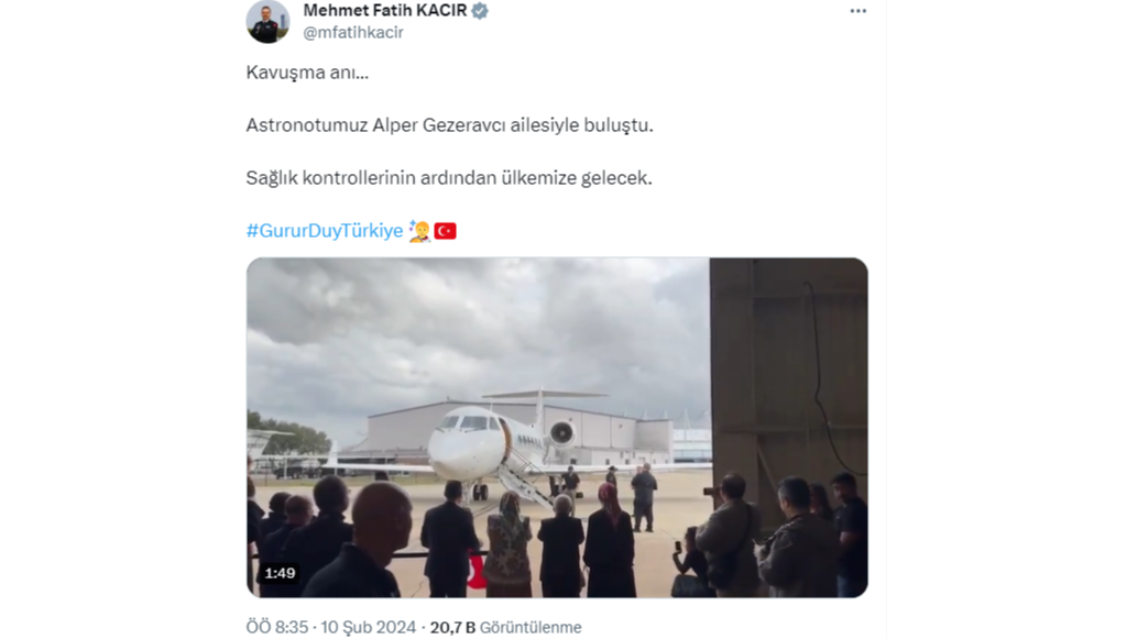 İlk Türk astronot Alper Gezeravcı ailesine kavuştu! Duygusal anlar