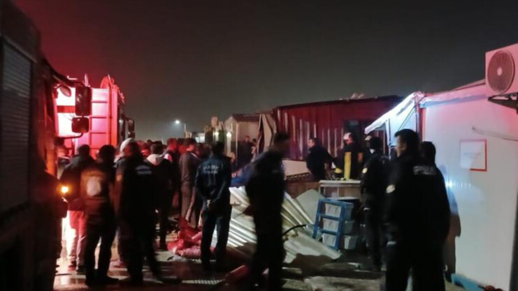 Hatay'daki konteyner kentte yangın çıktı!