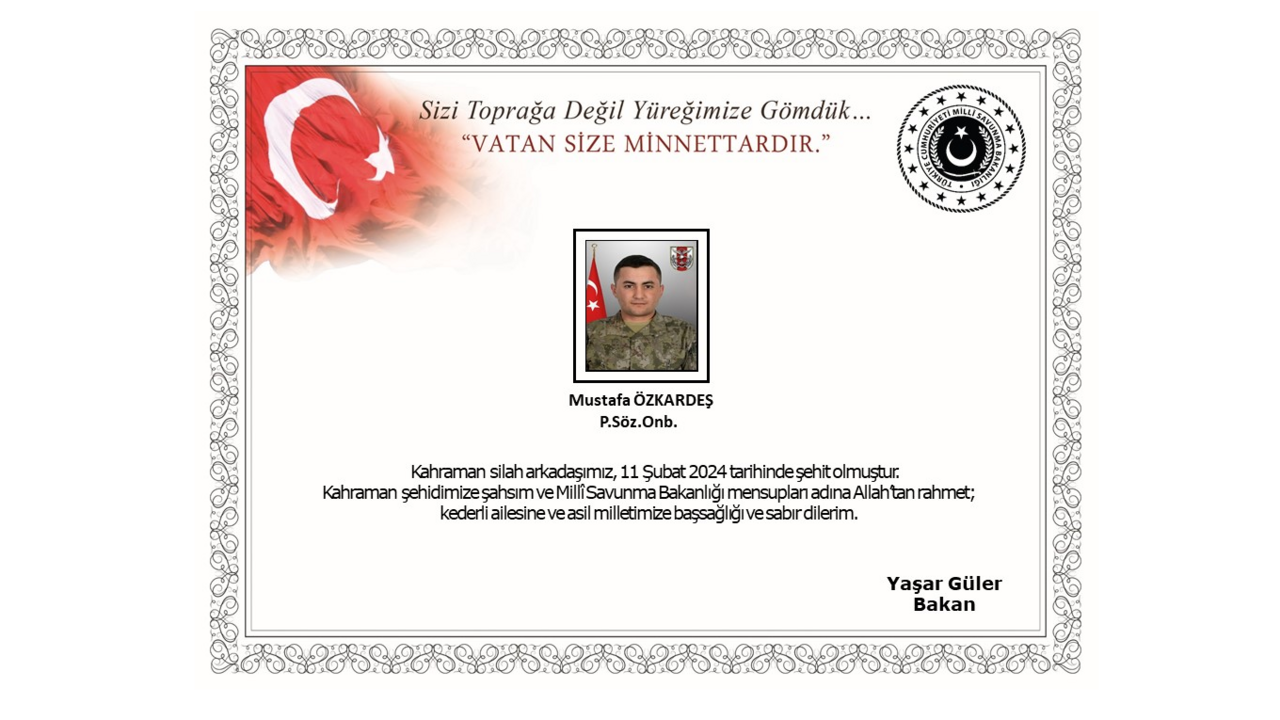 Pençe-Kaplan bölgesinden acı haber! 1 askerimiz şehit oldu Pençe-Kaplan bölgesinden acı haber! 1 askerimiz şehit oldu