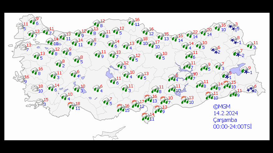 Yarın kuvvetli gelecek! Meteoroloji'den 13 kente sağanak ve kar uyarısı Yarın kuvvetli gelecek! Meteoroloji'den 13 kente sağanak ve kar uyarısı