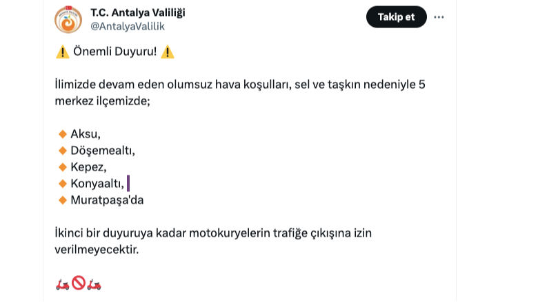 Antalya'da bugün okullar tatil mi? TURUNCU KOD!  Antalya'da kuvvetli yağış ve sel uyarısı