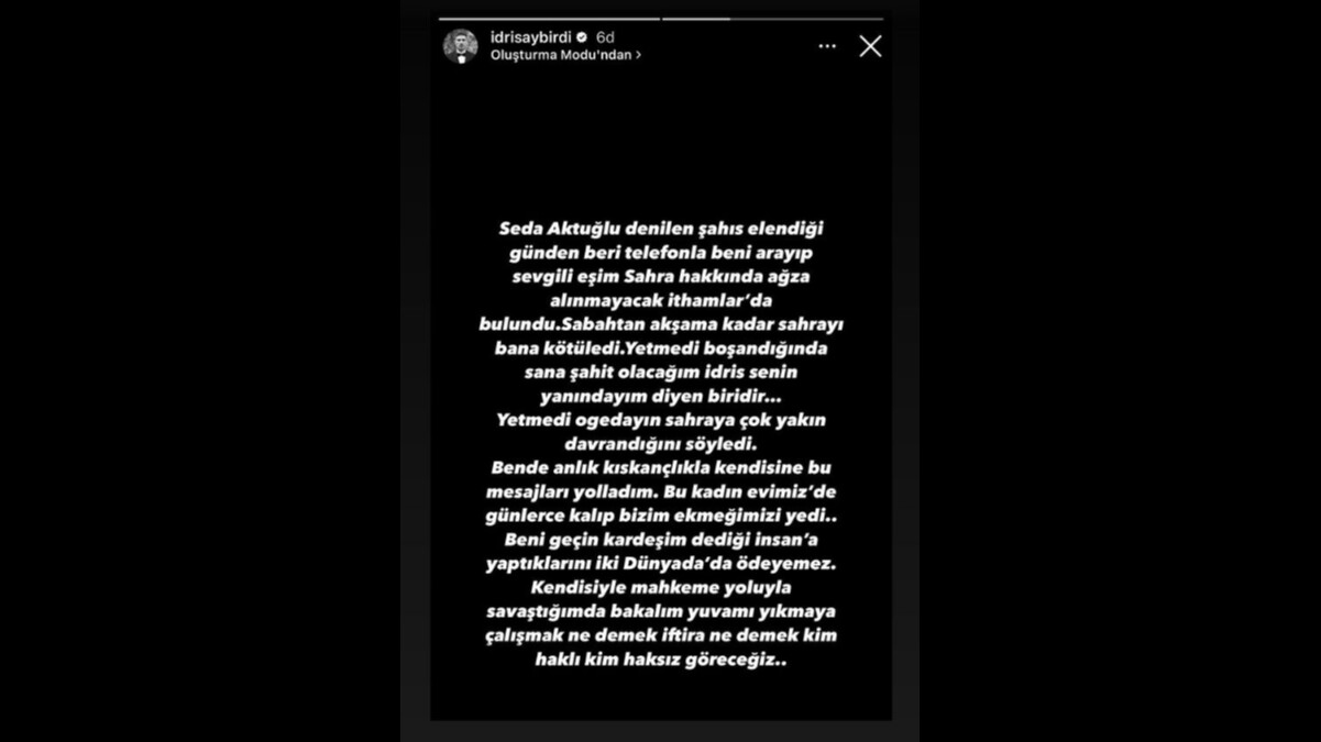 Survivor Seda Aktuğlu, Sahra Işık’ın eşi İdris Aybirdi’den gelen mesajları tek tek paylaştı