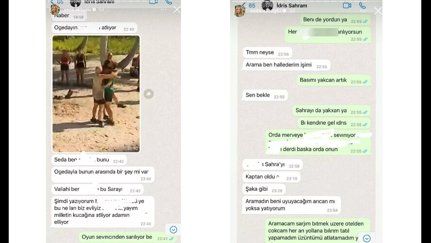 Survivor Seda Aktuğlu, Sahra Işık’ın eşi İdris Aybirdi’den gelen mesajları tek tek paylaştı