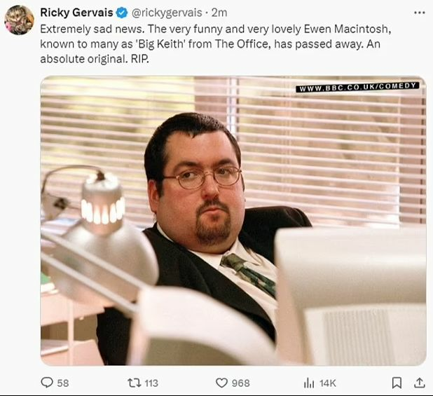 Komedi oyuncusu Ewen MacIntosh hayatını kaybetti - 1. Resim