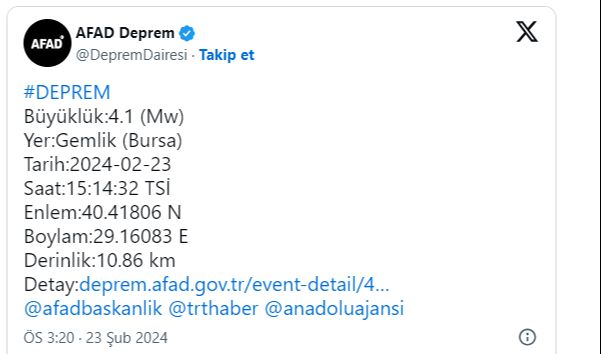 Bursa ve Yalova'da deprem kaç şiddetinde oldu? Kandilli AFAD SON DEPREMLER Bursa ve Yalova'da deprem kaç şiddetinde oldu? Kandilli AFAD SON DEPREMLER - 1. Resim