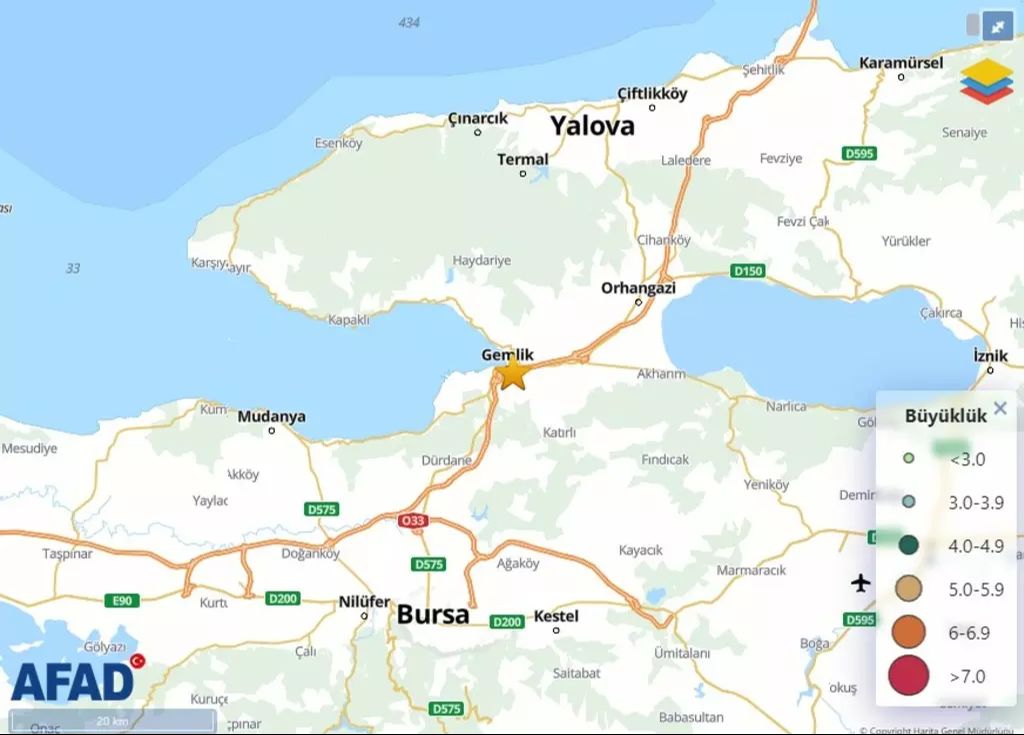 Bursa ve Yalova'da deprem kaç şiddetinde oldu? Kandilli AFAD SON DEPREMLER Bursa ve Yalova'da deprem kaç şiddetinde oldu? Kandilli AFAD SON DEPREMLER - 1. Resim