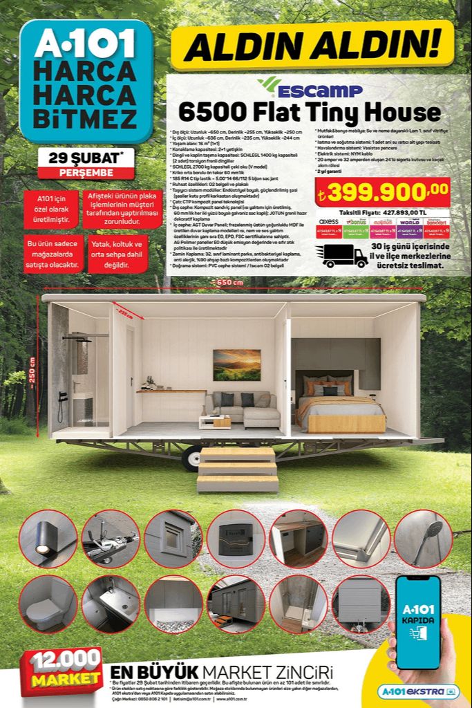 A101’de satılan tiny house ne kadar? Özellikleri ve satılacak tarih A101’de satılan tiny house ne kadar? Özellikleri ve satılacak tarih - 1. Resim