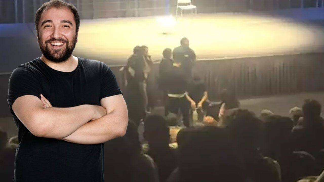 Komedyen Özgür Turhan gösteri sırasında sahneden düştü