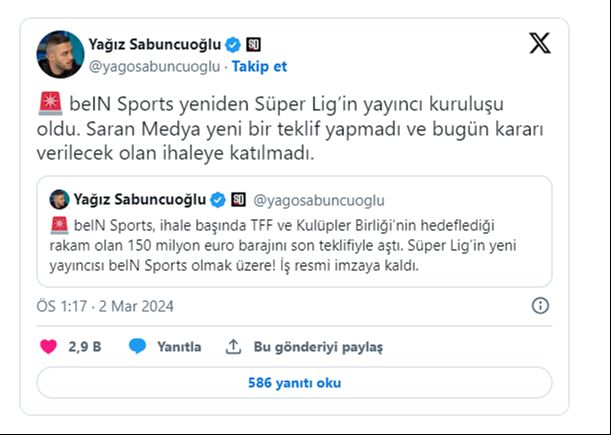 Süper Lig ve 1. Lig’in yayıncı kuruluşunun beIN Sports olduğu öne sürüldü Süper Lig ve 1. Lig’in yayıncı kuruluşunun beIN Sports olduğu öne sürüldü - 3. Resim