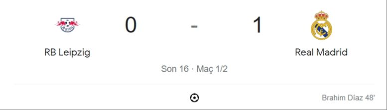 Real Madrid Leipzig Şampiyonlar Ligi son 16 ilk maçı 1-0’lık Real Madrid üstünlüğü ile sona erdi - 1. Resim