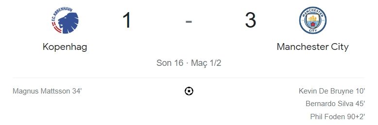 Manchester City Kopenhag maçı 3-1’lik Manchester City üstünlüğü ile devam ediyor - 2. Resim