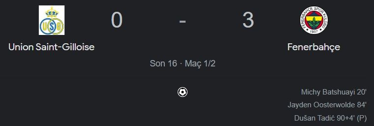 Union Saint Gilloise Fenerbahçe maçı 3-0'lık Fenerbahçe üstünlüğü ile sona erdi! - 1. Resim