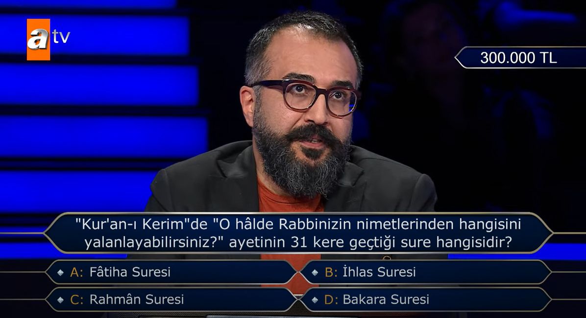 Kim Milyoner Olmak İster'de 'ayet' sorusu! Yarışmacı ile Kenan İmirzalıoğlu&rsquo;nun arasındaki diyalog programa damga vurdu - 1. Resim