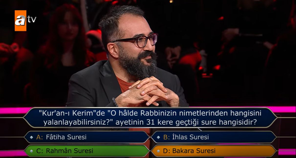Kim Milyoner Olmak İster'de 'ayet' sorusu! Yarışmacı ile Kenan İmirzalıoğlu&rsquo;nun arasındaki diyalog programa damga vurdu - 2. Resim