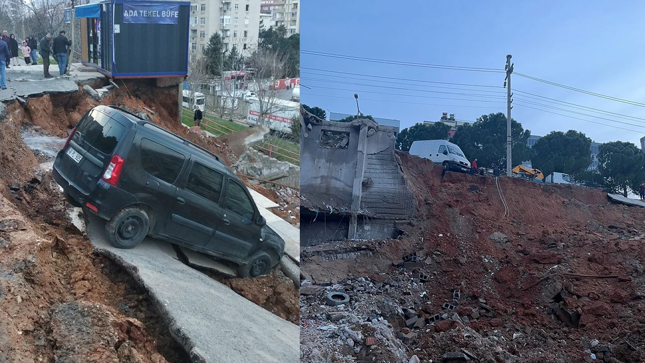Kahramanmaraş'ta heyelan: Araçlar toprağa gömüldü - 1. Resim
