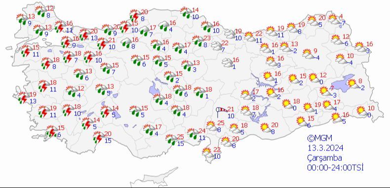 Meteoroloji'den sarı kodlu uyarı! Doğuda güneş açacak, batıda yağmur yağacak - 1. Resim