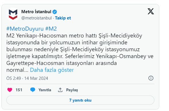 Mecidiyeköy metro hattı çalışmıyor mu, neden? - 1. Resim