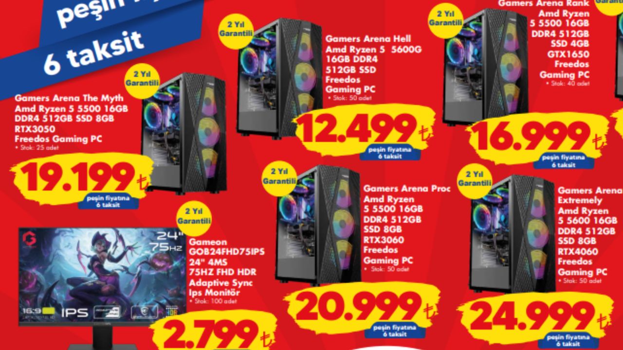 ŞOK 13 Mart 19 Mart oyun bilgisayarları fiyatı 2024 - 1. Resim
