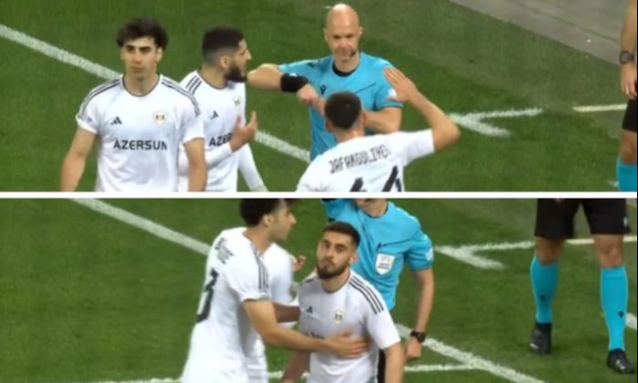 Ne umdu ne buldu! Karabağlı Elvin Cafarguliyev ve hakem Anthony Taylor arasında yaşananlar güldürdü - 1. Resim
