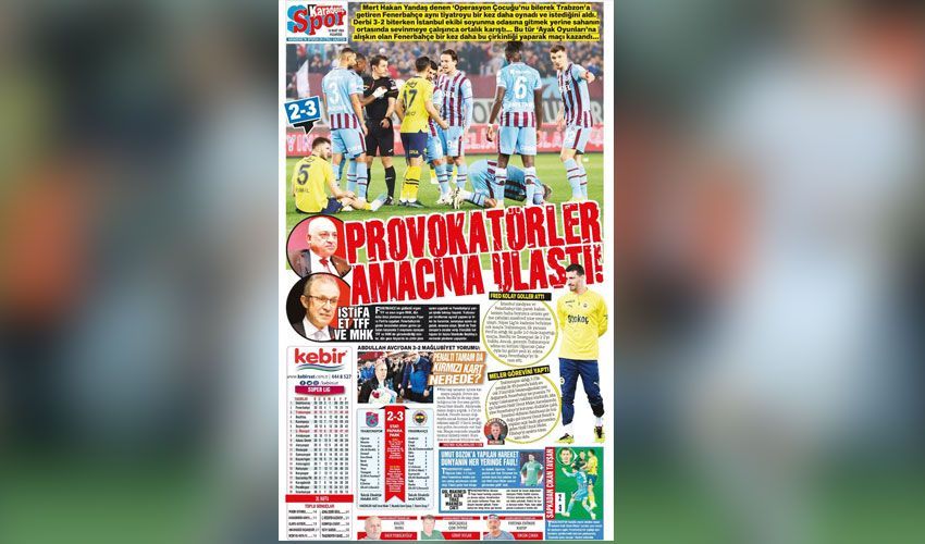 Trabzon yerel medyası Fenerbahçe maçını 'provokasyon' olarak gördü 'Şapkadan çıkan tavşan' - 2. Resim