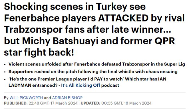Trabzonspor-Fenerbahçe maçındaki kavga Avrupa basınında: ‘Futbol değil felaket!’ Batshuayi’ye kung-fu benzetmesi - 4. Resim