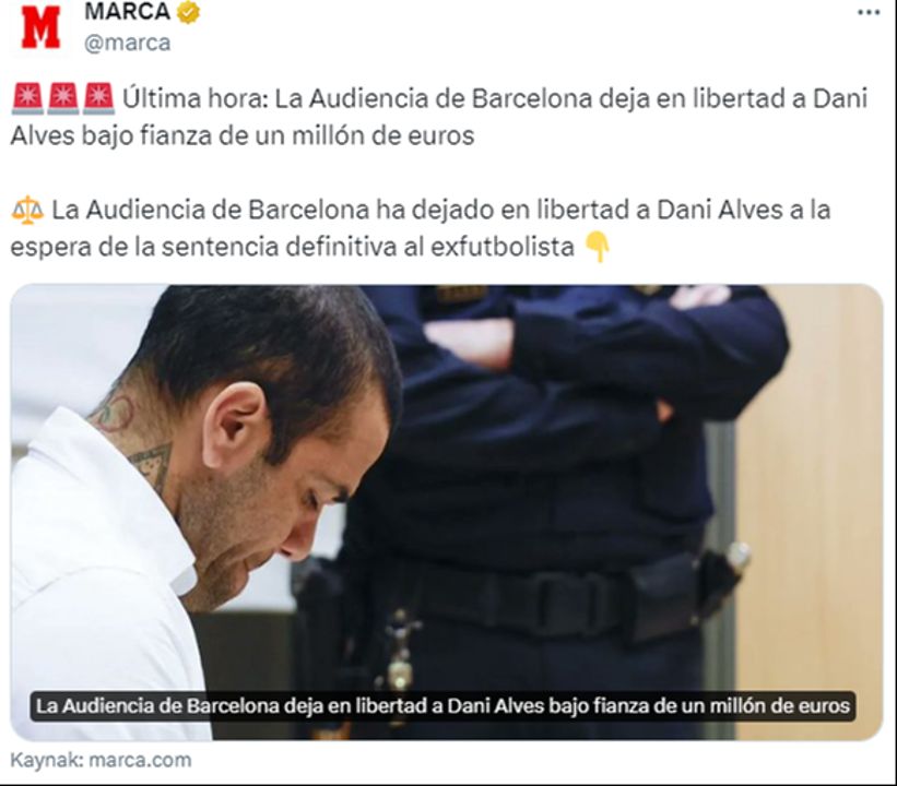 Cinsel saldırı suçundan yargılanan Dani Alves serbest bırakılacak! Cezaevinde intihar ettiği iddia edilmişti - 2. Resim