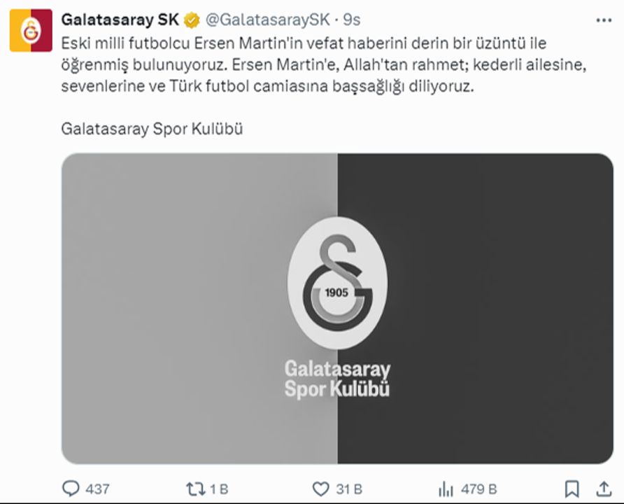 Ölümüyle spor dünyasını yasa boğdu! TFF ve kulüplerden Ersen Martin için başsağlığı mesajları - 3. Resim