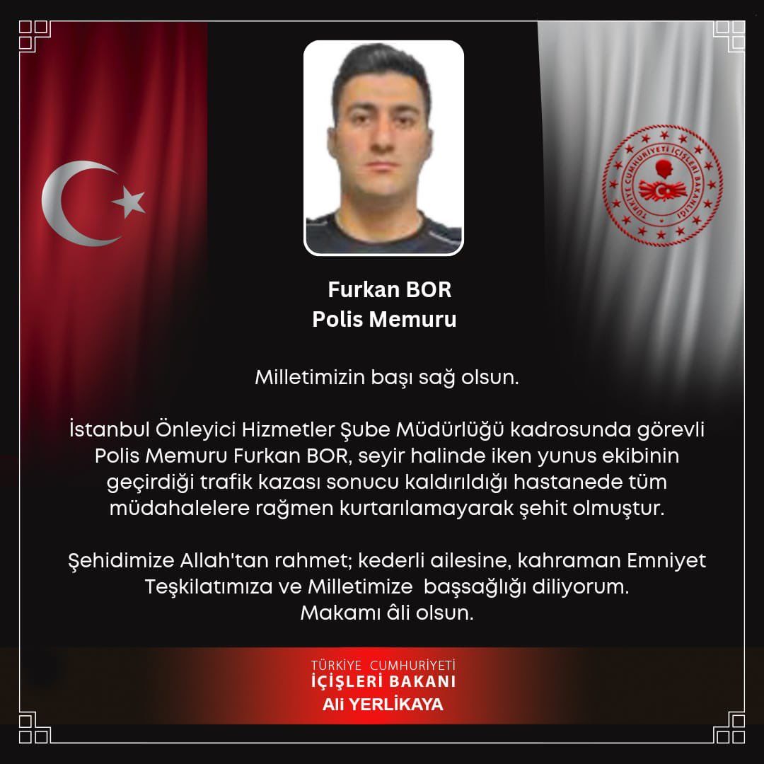 İstanbul'da kahreden kaza! Bir polis memuru şehit oldu - 1. Resim