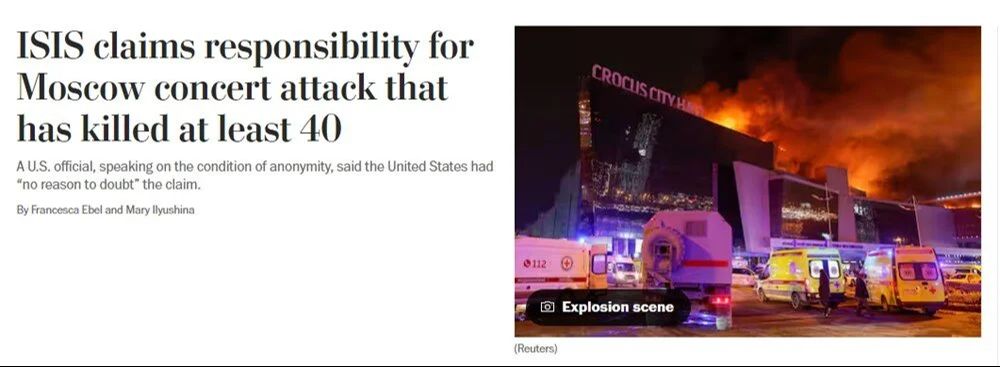 Moskova'daki terör saldırısı dünya basınında: DEAŞ'a dikkat çektiler - 1. Resim