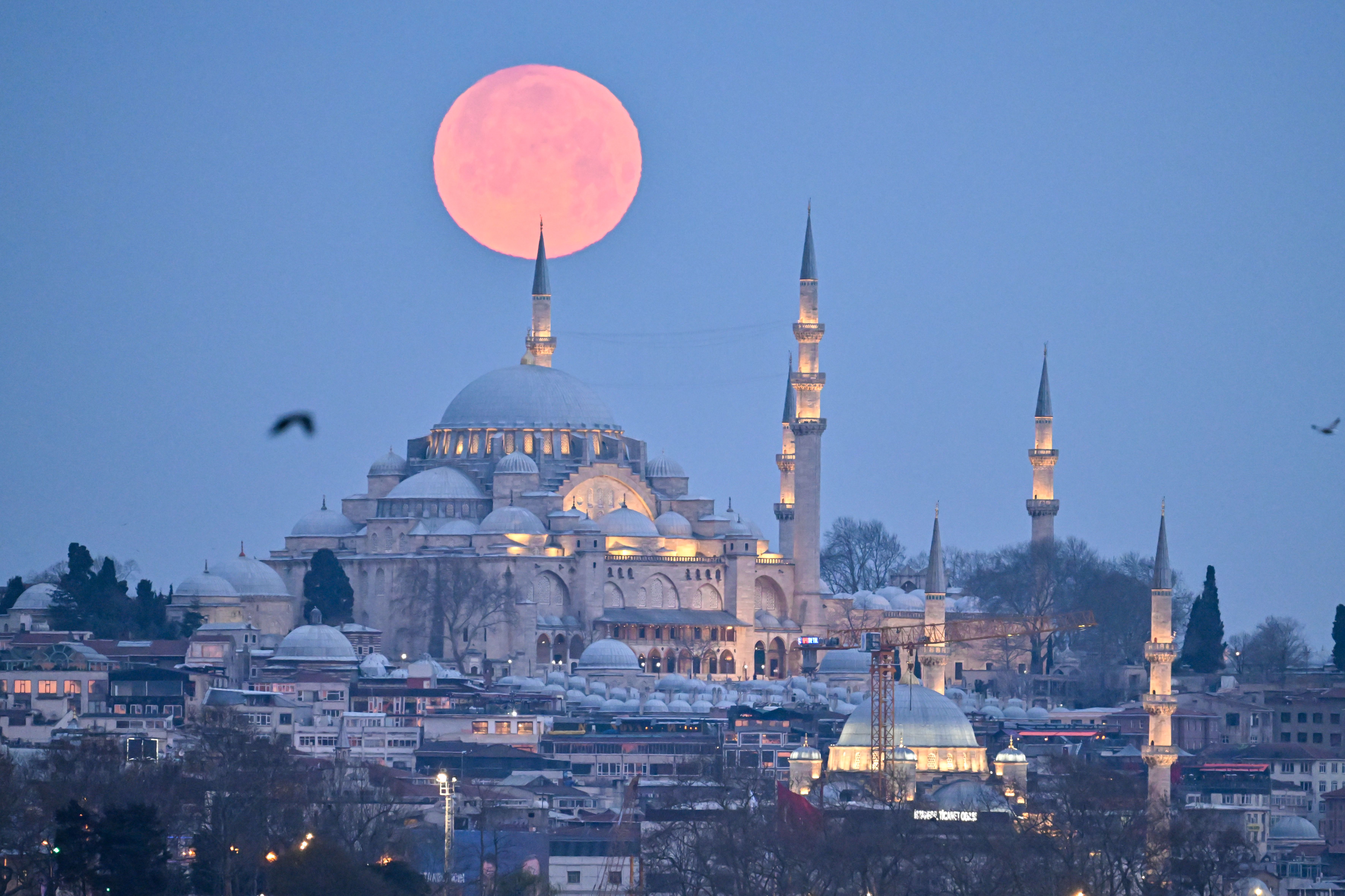 Gökyüzü nurlandı! Ramazan dolunayı ondördüncü gününde böyle görüntülendi - 3. Resim