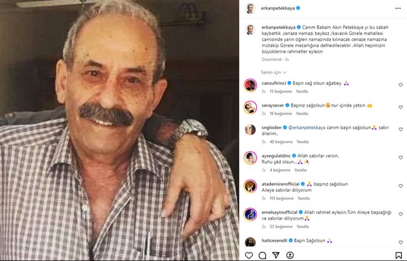 Erkan Petekkaya’nın acı günü: Canım babamı kaybettik - 1. Resim