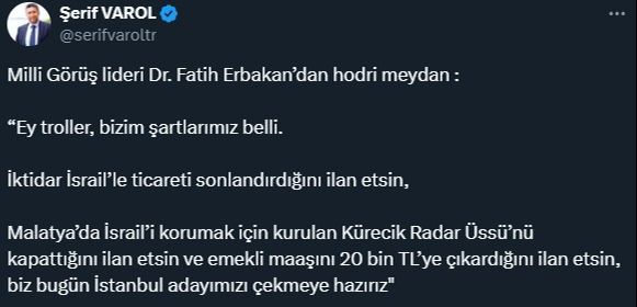Fatih Erbakan İstanbul adayını geri çekmek için 3 şart sıraladı - 1. Resim