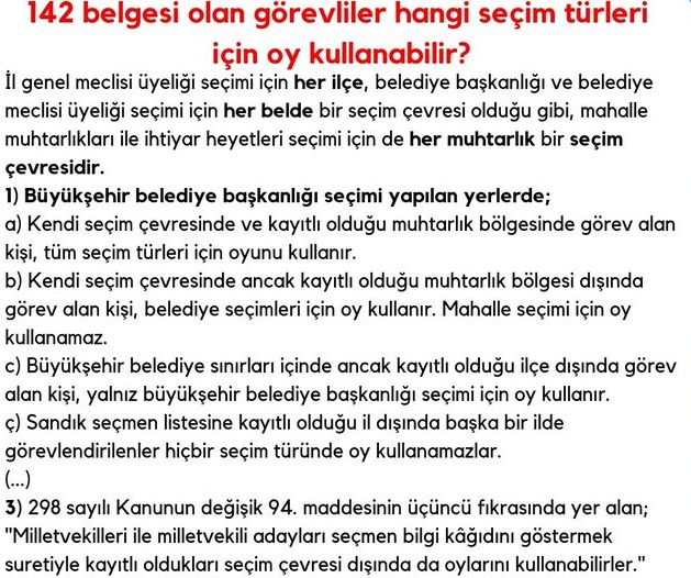 142 belgesi nedir? Kimler 142 numaralı belgeyle oy kullanabiliyor? - 2. Resim