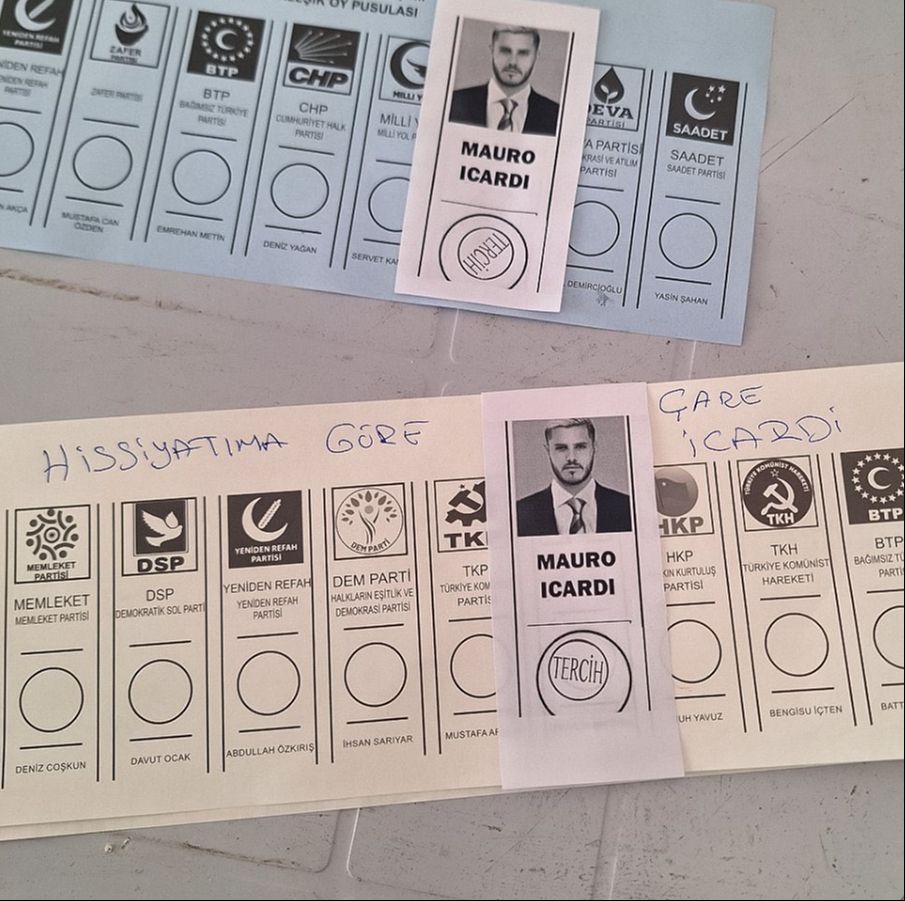 Kayseri'de bir seçmen oyunu Mauro Icardi'ye attı: Kayseri'de bir seçmen oyunu Mauro Icardi'ye attı: