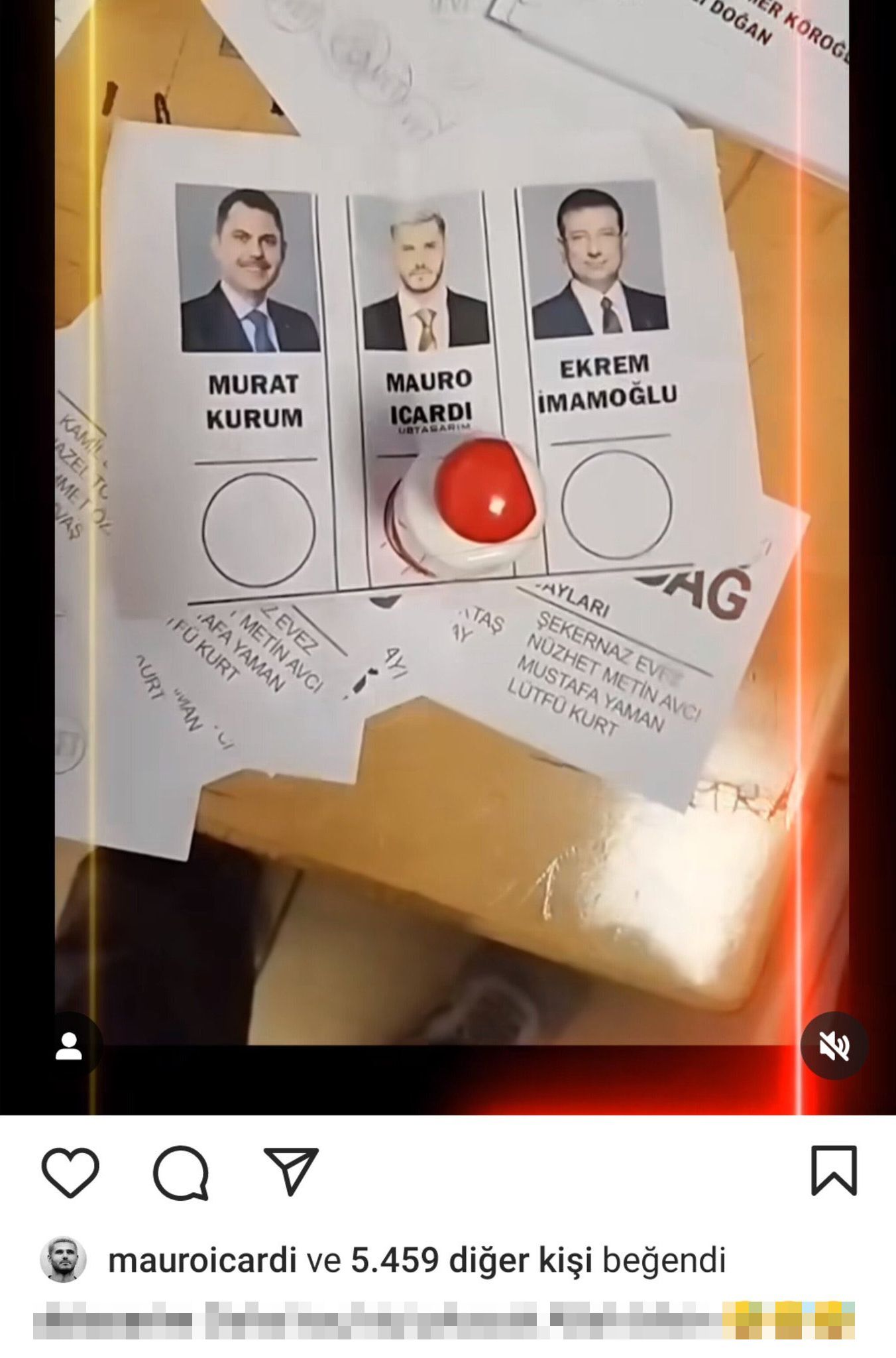 Yerel seçimlere damgasını vurdu! Sandıktan kendisine oy çıkan Mauro Icardi bakın ne yaptı Yerel seçimlere damgasını vurdu! Sandıktan kendisine oy çıkan Mauro Icardi bakın ne yaptı - 3. Resim