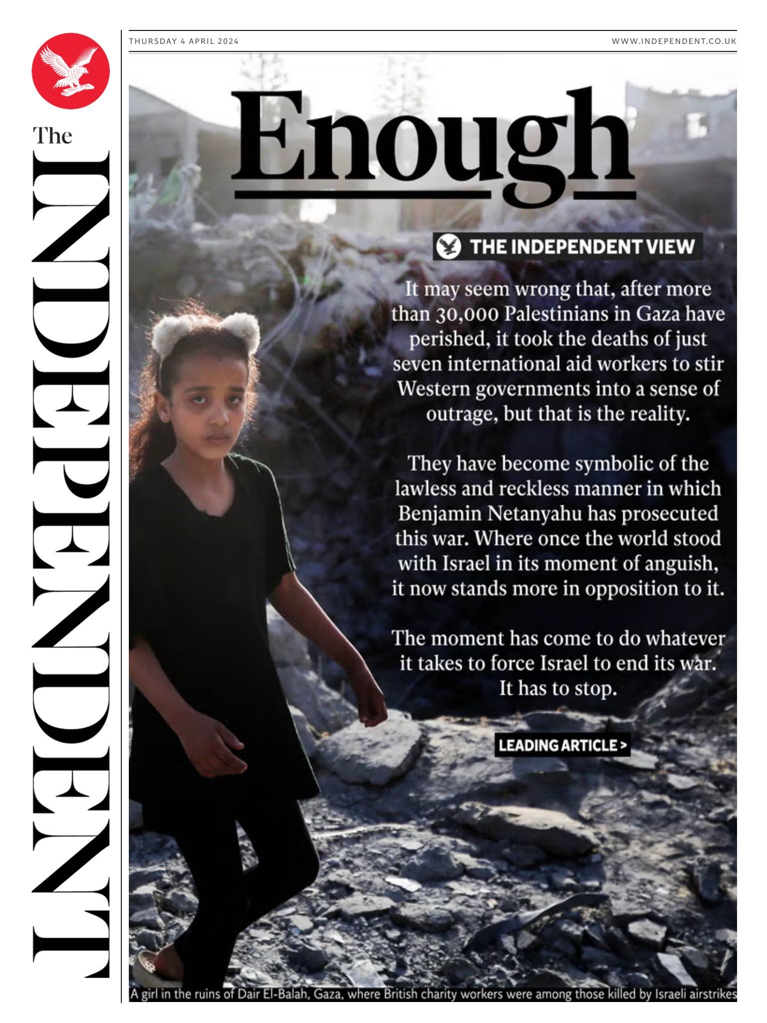 The Independent'tan İsrail'e tepki!  The Independent'tan İsrail'e tepki!