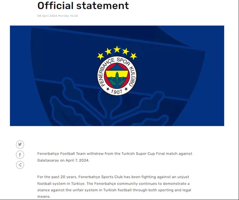 Fenerbahçe'den dünya basınına yönelik İngilizce açıklama! Süper Kupa maçı sonrası... Fenerbahçe'den dünya basınına yönelik İngilizce açıklama! Süper Kupa maçı sonrası... - 2. Resim