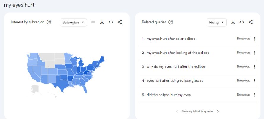Gözlerim neden acıyor? Güneş tutulmasının ardından Google aramaları tavan yaptı Gözlerim neden acıyor? Güneş tutulmasının ardından Google aramaları tavan yaptı - 1. Resim