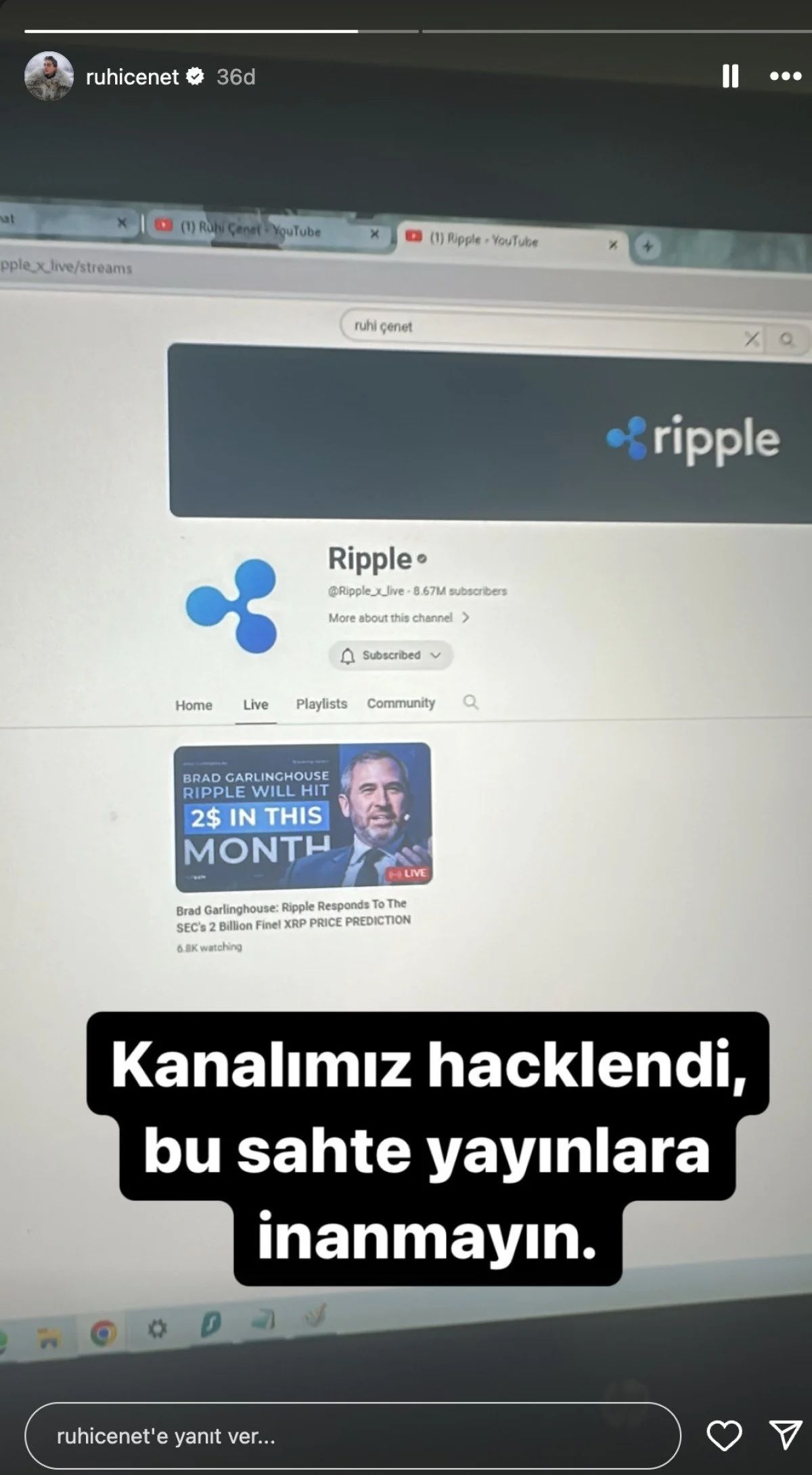 Ünlü YouTuber Ruhi Çenet'in kanalı hacklendi! İsmi değiştirildi - 2. Resim